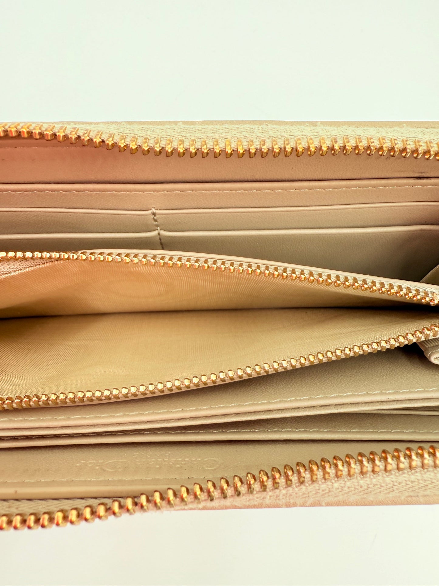 Wallet Luxury Designer By Dior In Taupe, Size:Large