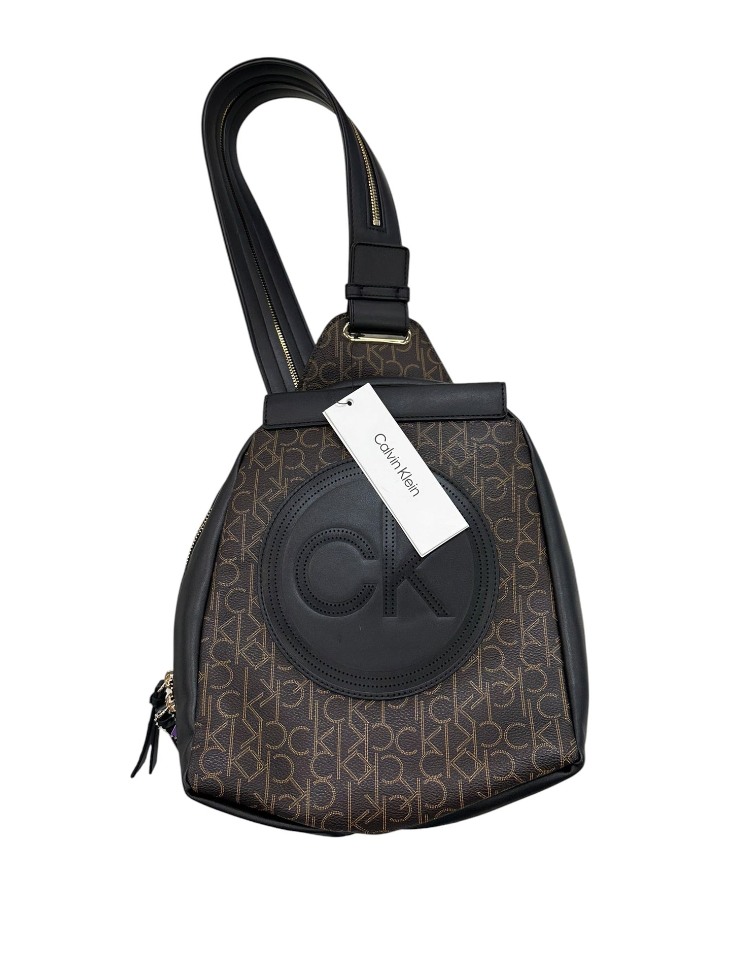 Backpack By Calvin Klein In Black & Brown, Size:Small