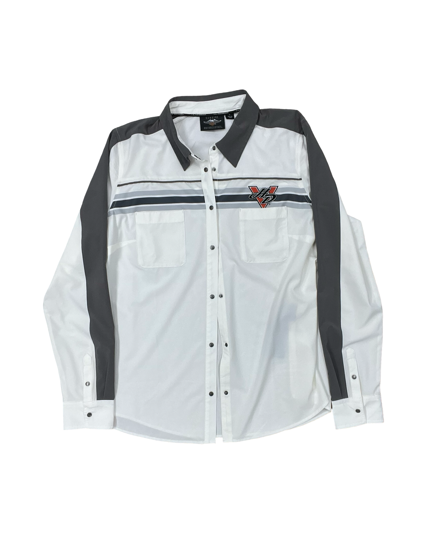 Blouse Ss By Harley Davidson In Cream & Grey, Size:Xl