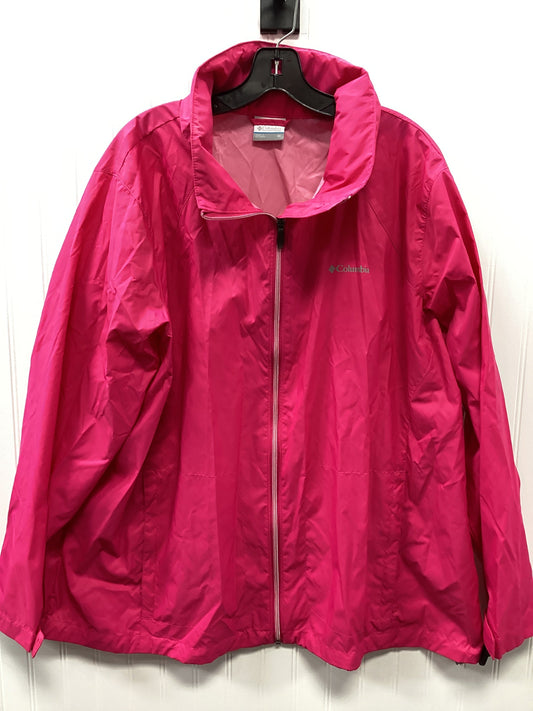 Coat Raincoat By Columbia In Pink, Size:3X