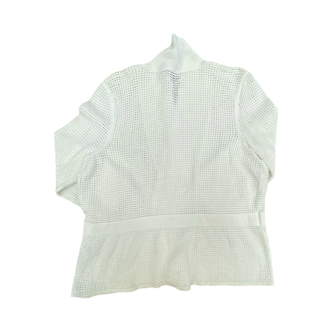 Sweater Cardigan By Alfani In White, Size:Xl