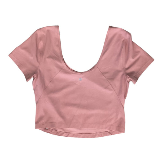 Athletic Top Ss By Lululemon In Pink, Size:L