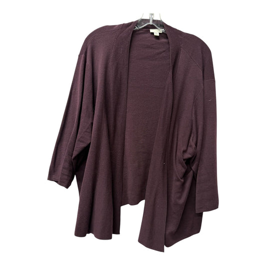 Sweater Cardigan By J. Jill In Purple, Size:3X