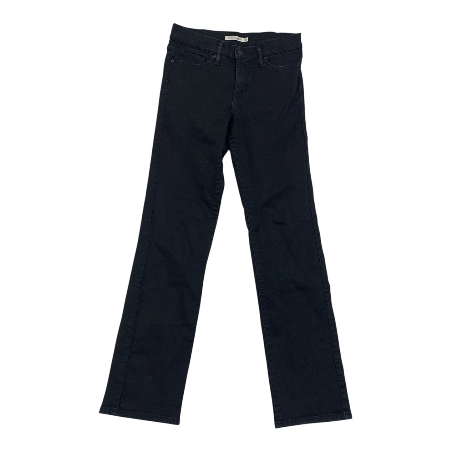 Jeans Straight By Levis In Black Denim, Size:6