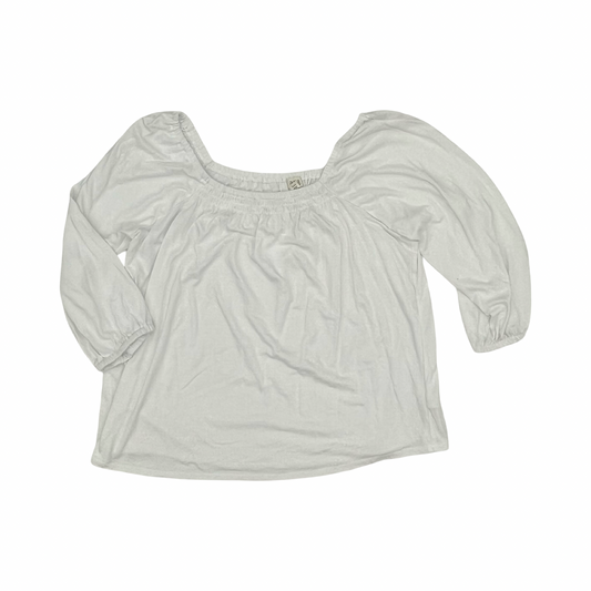 Top 3/4 Sleeve By Ana In White, Size:Xl