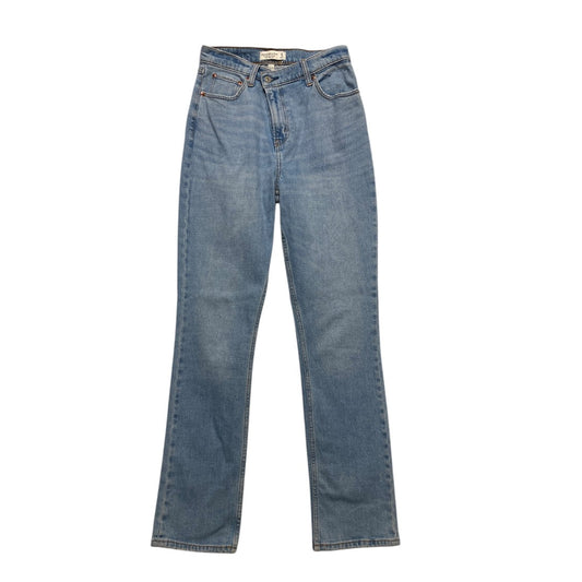 Jeans Straight By Abercrombie And Fitch In Blue Denim, Size:4