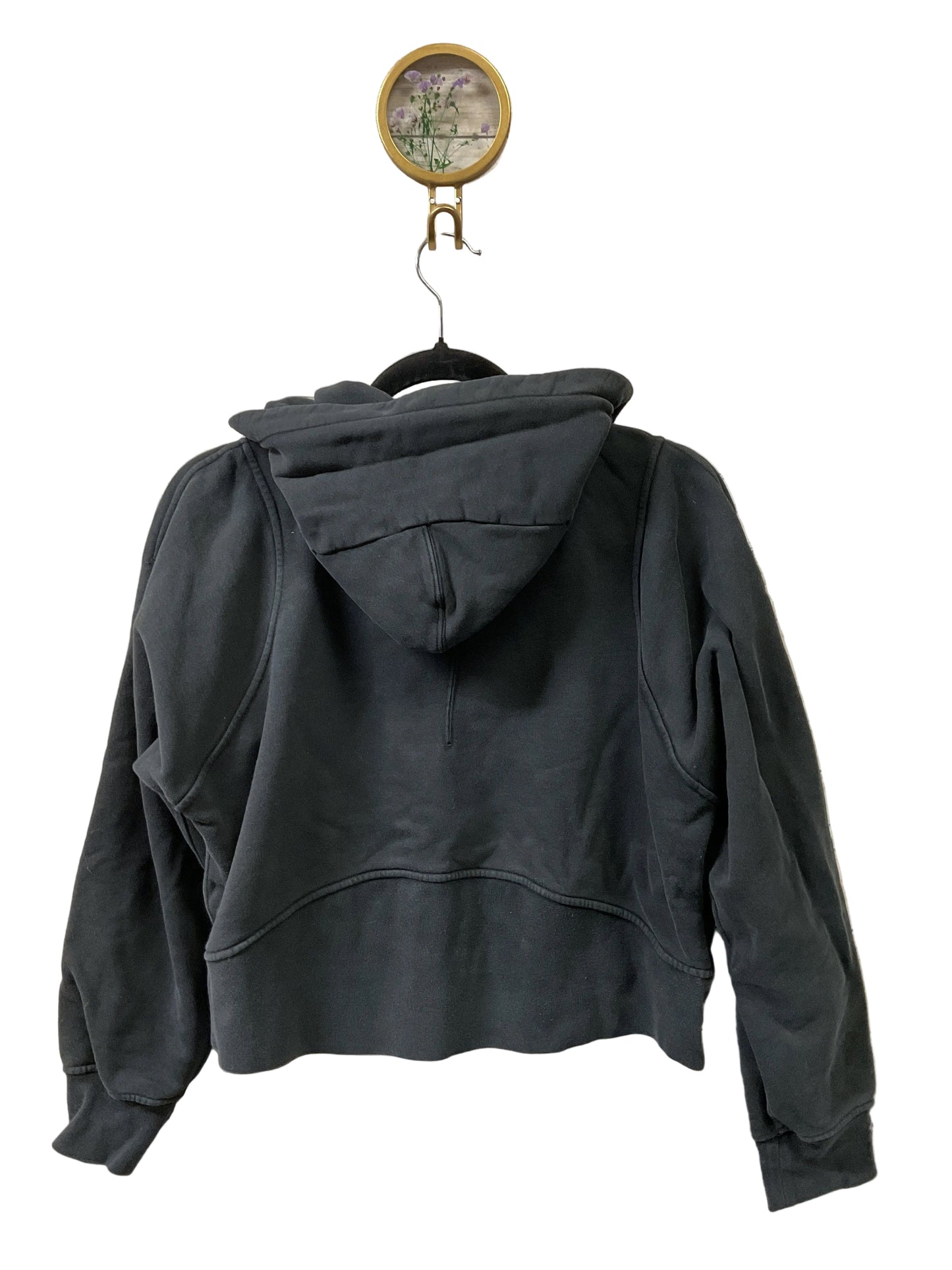 Athletic Jacket By Lululemon In Black, Size:6
