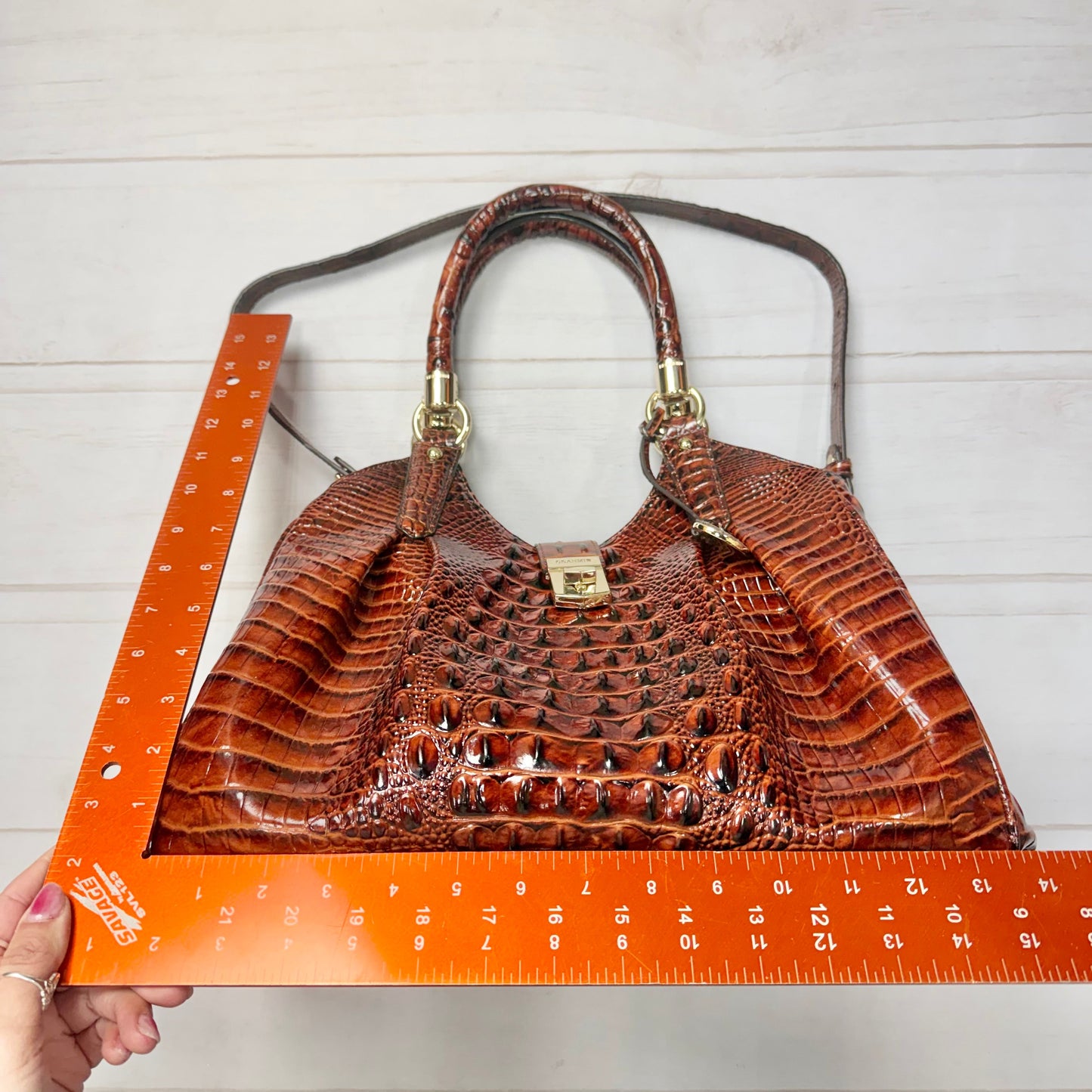 Handbag Designer By Brahmin, Size: Large