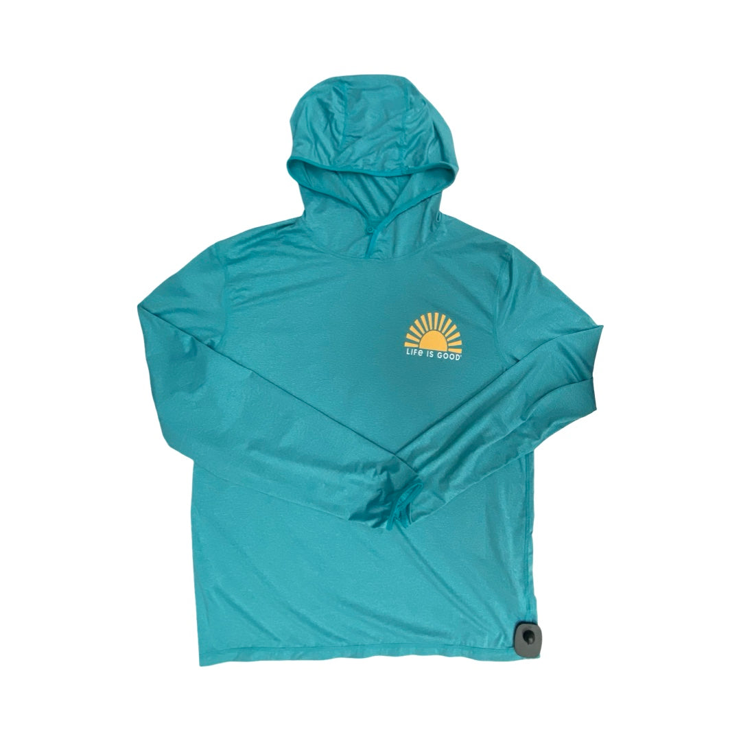 Athletic Top Ls Hoodie By Life Is Good In Blue, Size:S