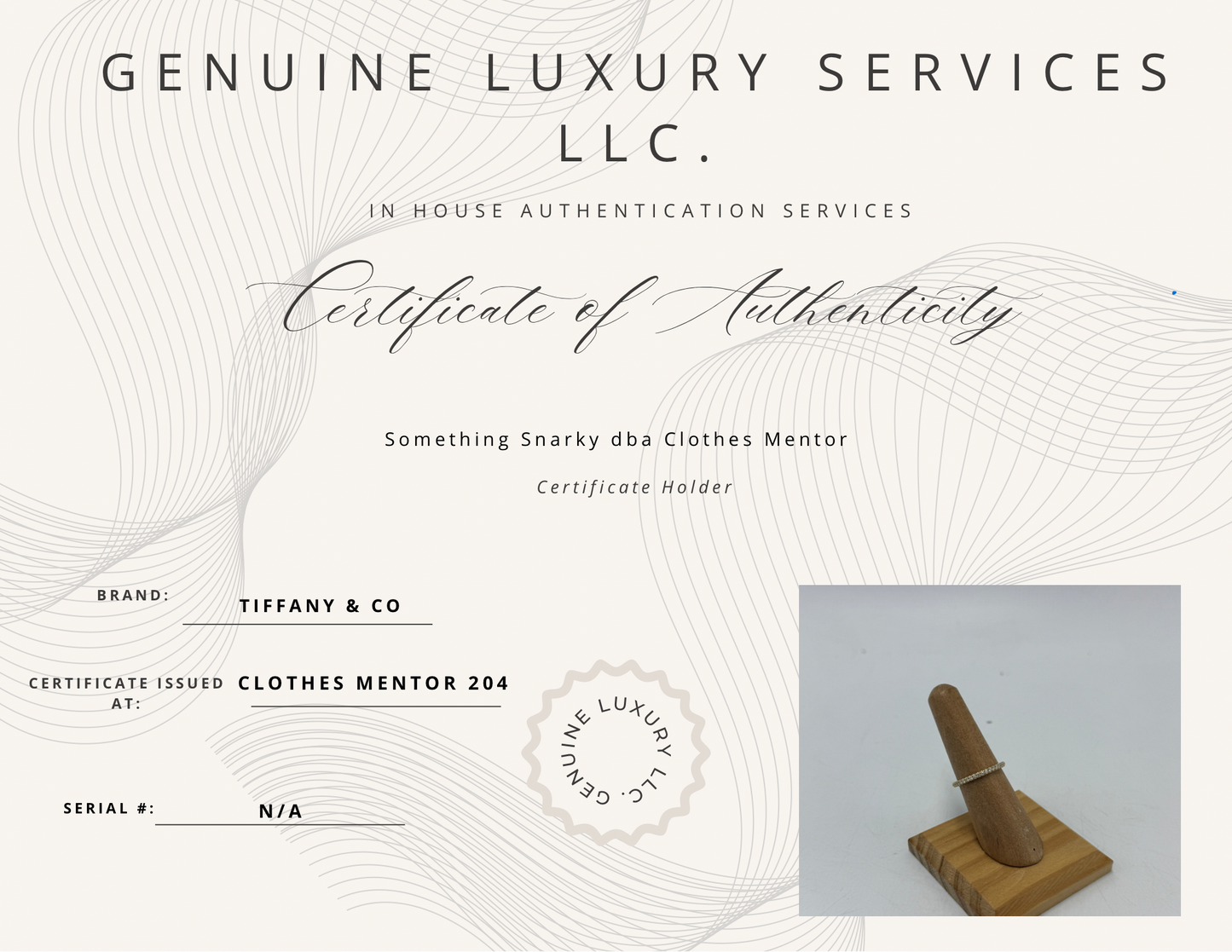 Tiffany & Company 18K Diamond Half Eternity Luxury Ring , Size: 6