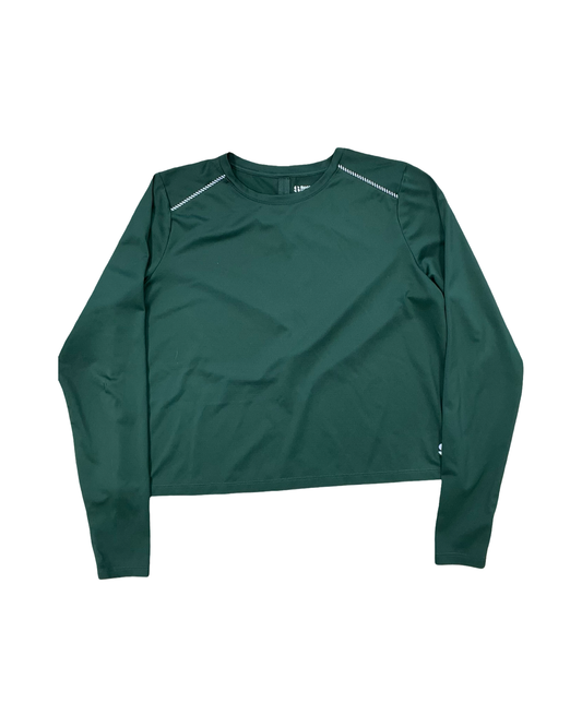 Athletic Top Ls Crewneck By Clothes Mentor In Green, Size:L