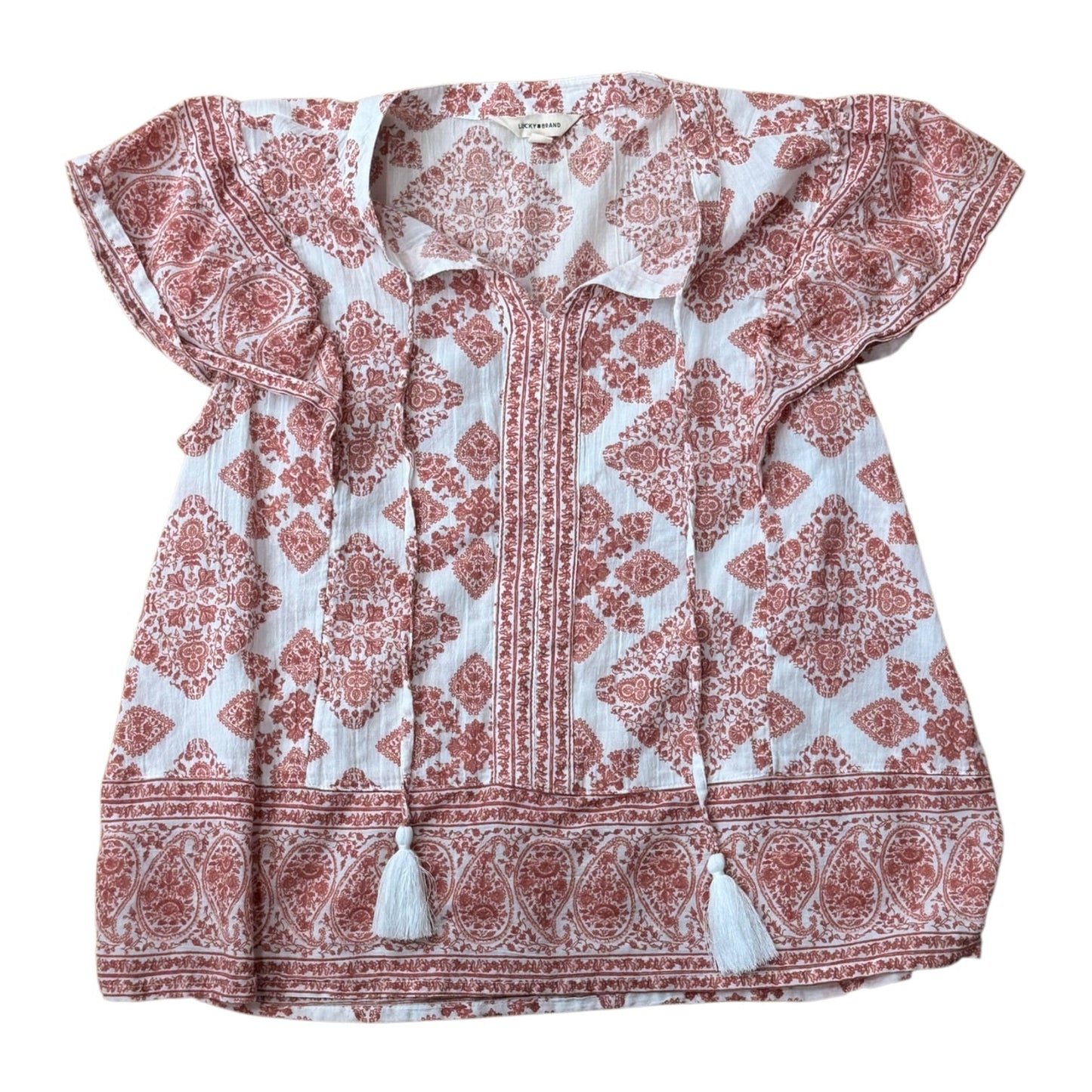 Top Ss By Lucky Brand In Pink & White, Size:M