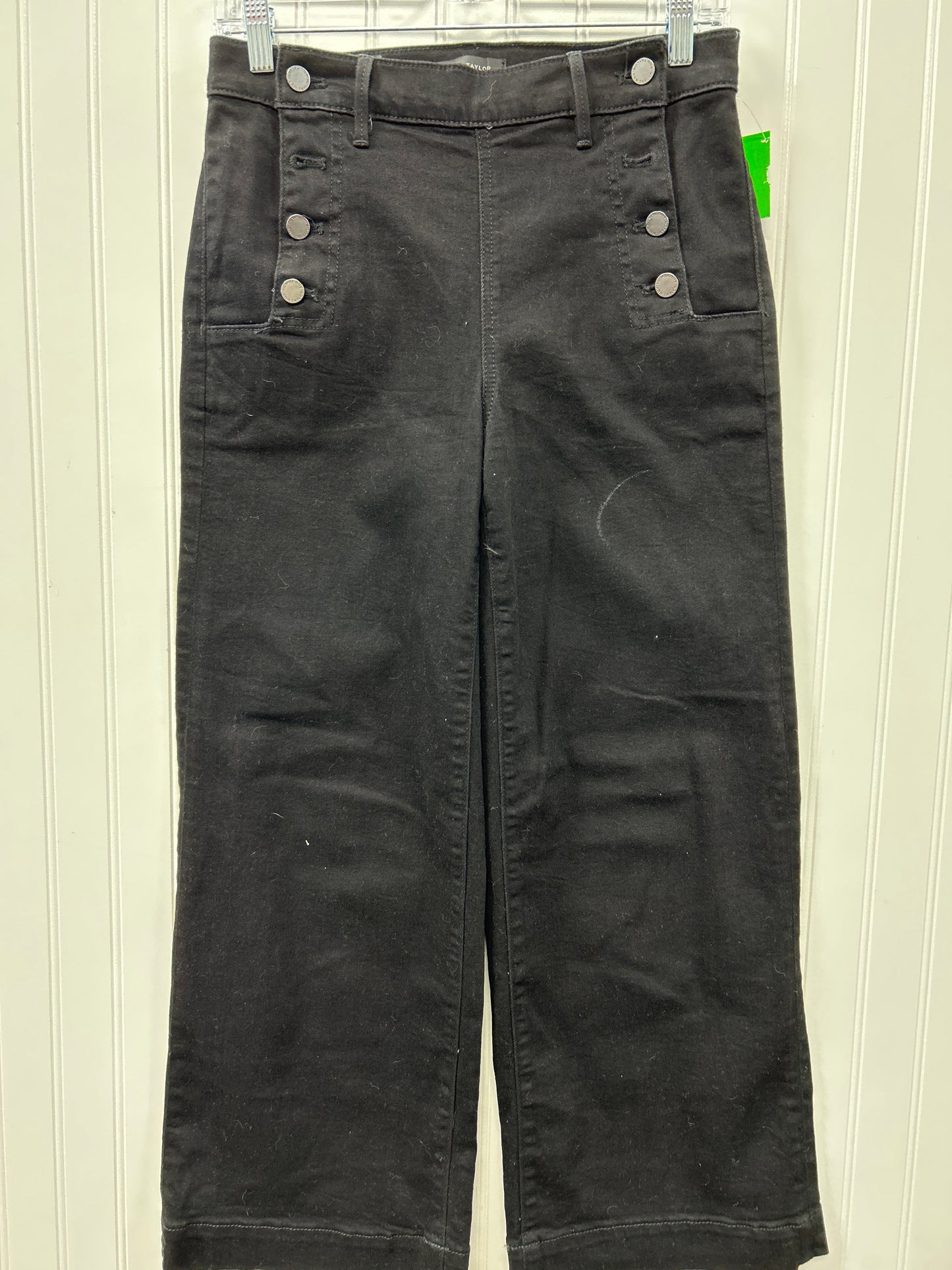 Jeans Wide Leg By Ann Taylor In Black, Size:4