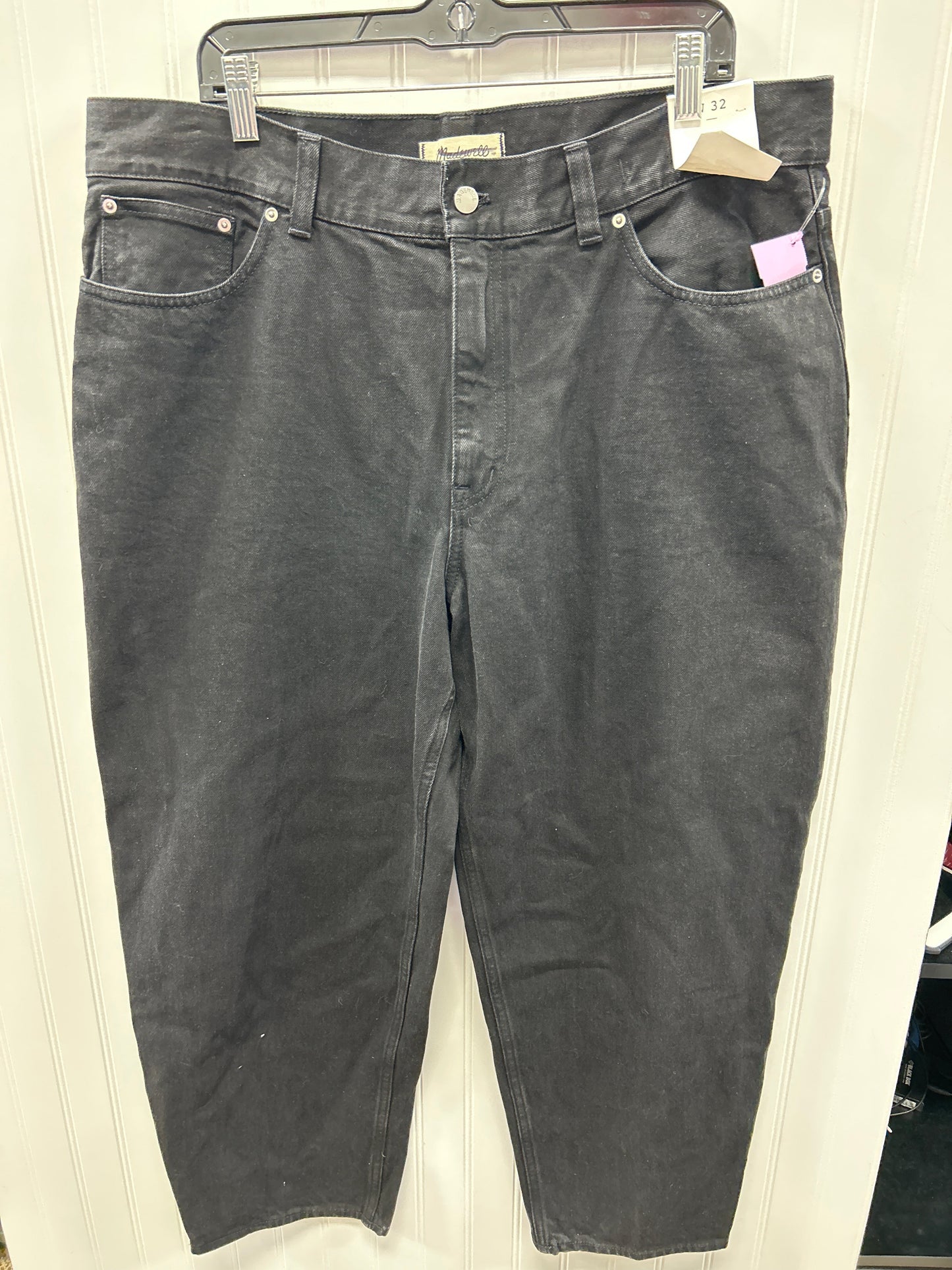 Jeans Wide Leg By Madewell In Black Denim, Size:12