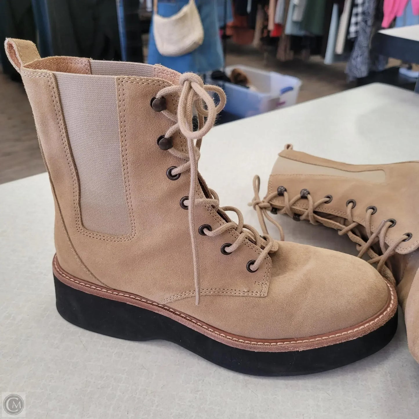 Boots Combat By Madewell In Taupe, Size: 8