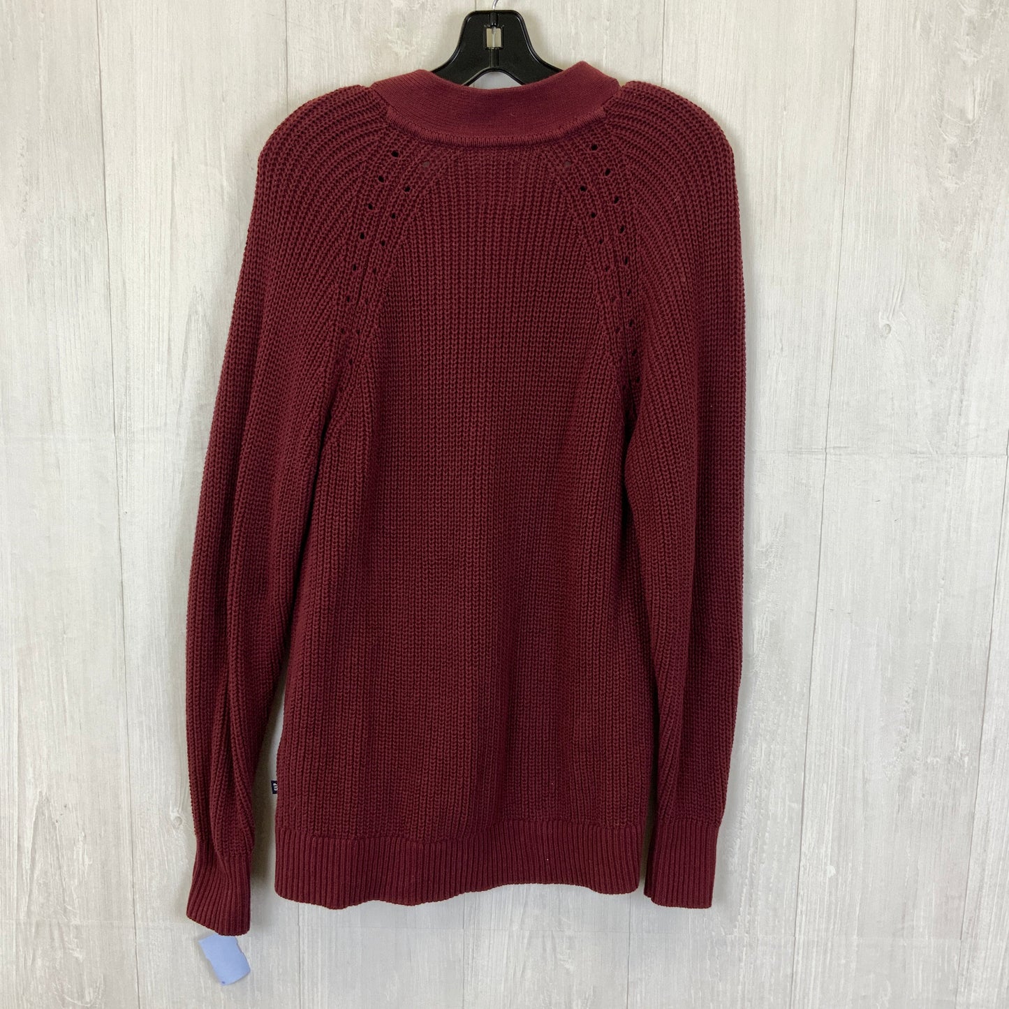 Sweater Cardigan By Gap In Maroon, Size: M