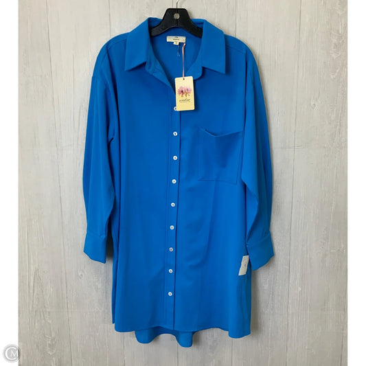 Blouse Long Sleeve By Entro In Blue, Size: M
