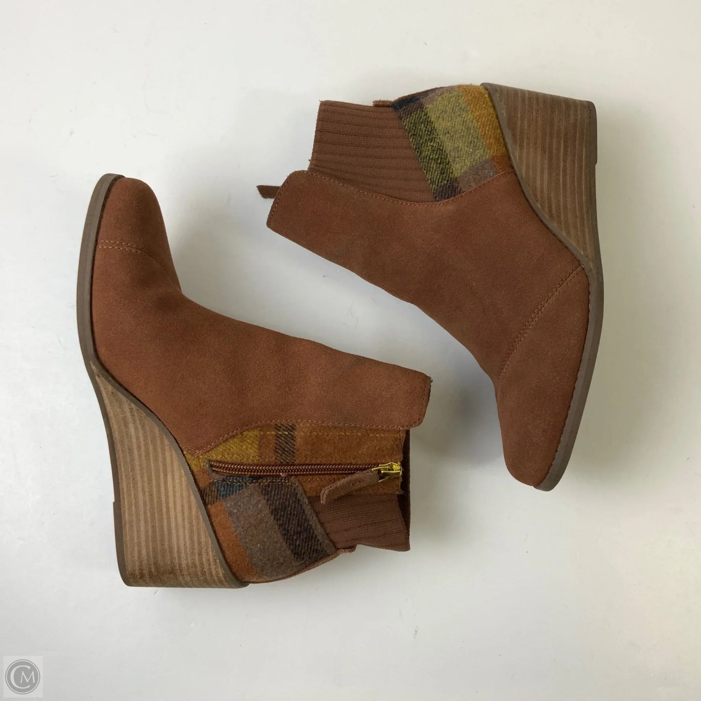 Boots Ankle Heels By Toms In Brown, Size: 8