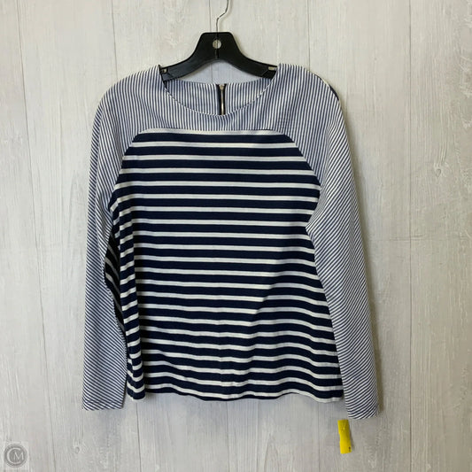 Top Long Sleeve By Vineyard Vines In Blue & White, Size: L