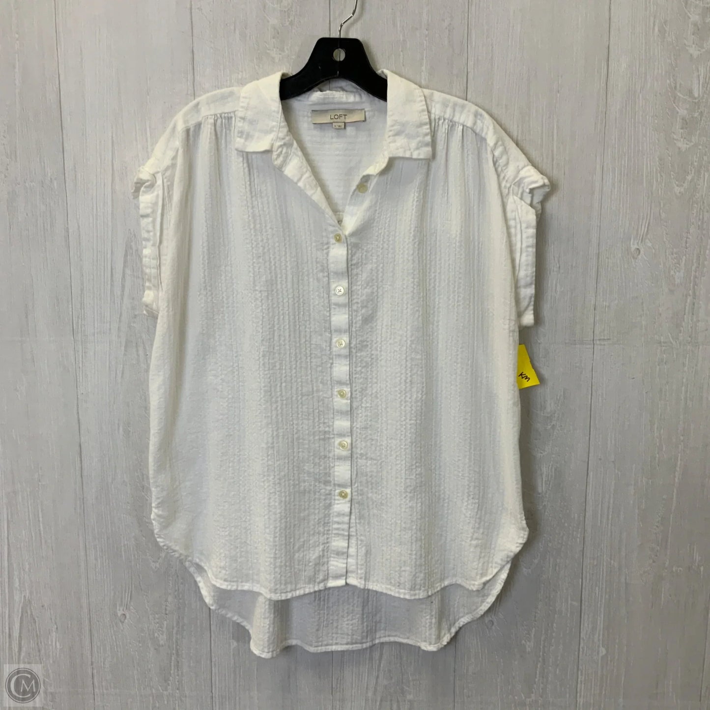 Blouse Sleeveless By Loft In White, Size: M