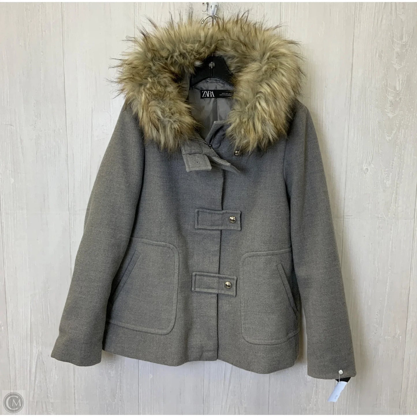 Coat Peacoat By Zara In Grey, Size: S
