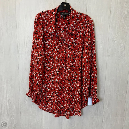 Blouse Long Sleeve By Lane Bryant In Red & Silver, Size: 1x