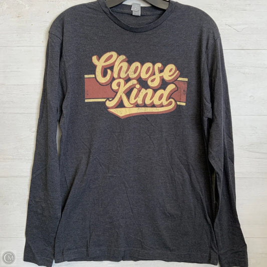 Top Long Sleeve Basic By Clothes Mentor In Grey, Size: M