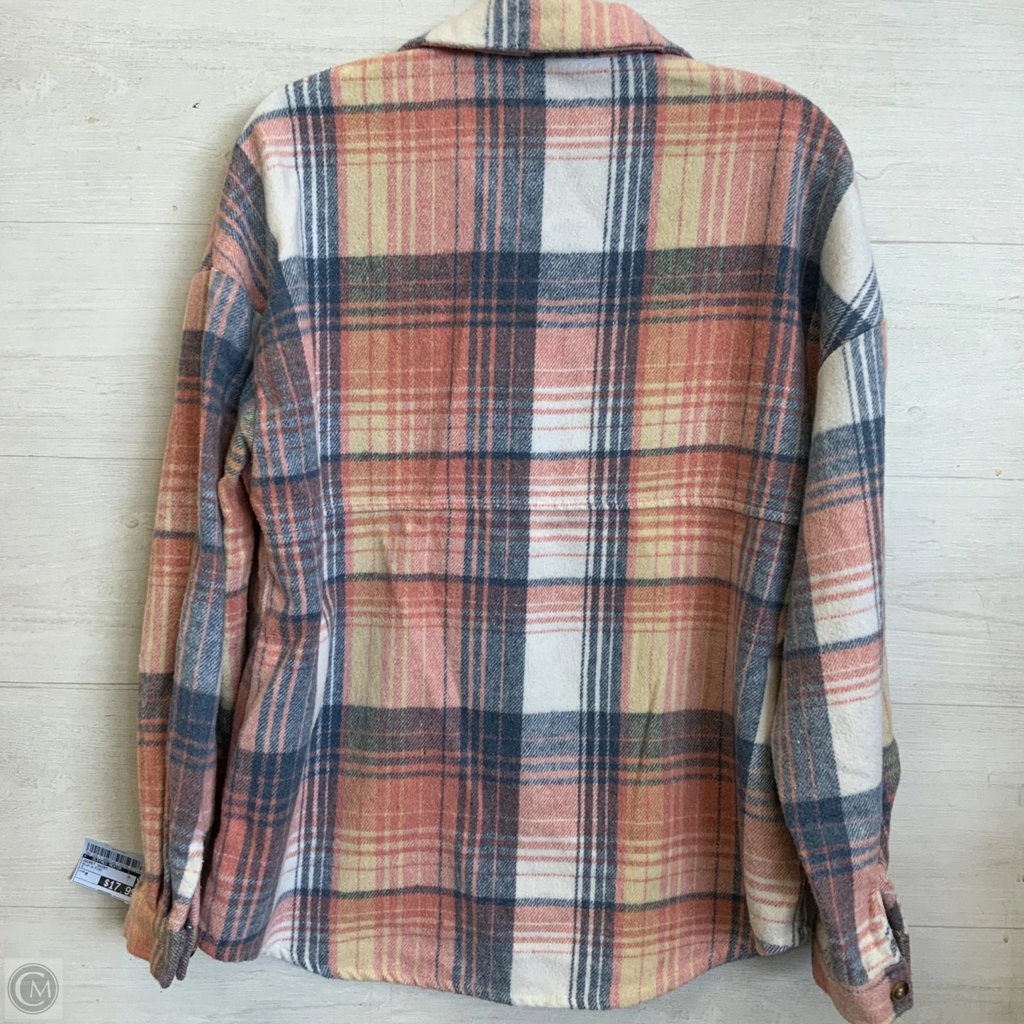 Jacket Shirt By Clothes Mentor In Blue & Pink, Size: M