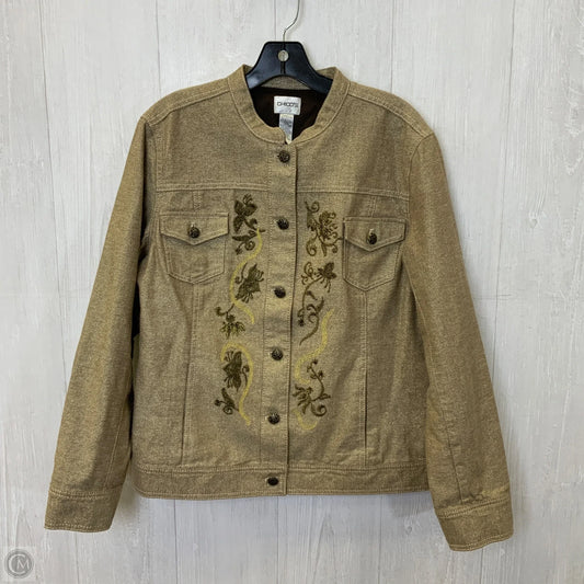Jacket Denim By Chicos In Gold, Size: L