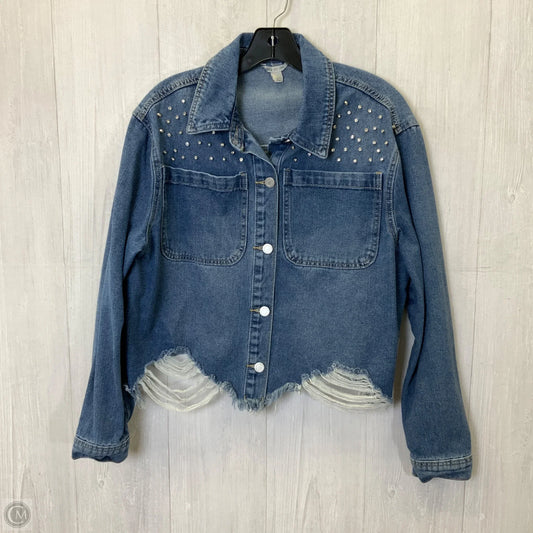 Jacket Denim By Cato In Blue Denim, Size: L