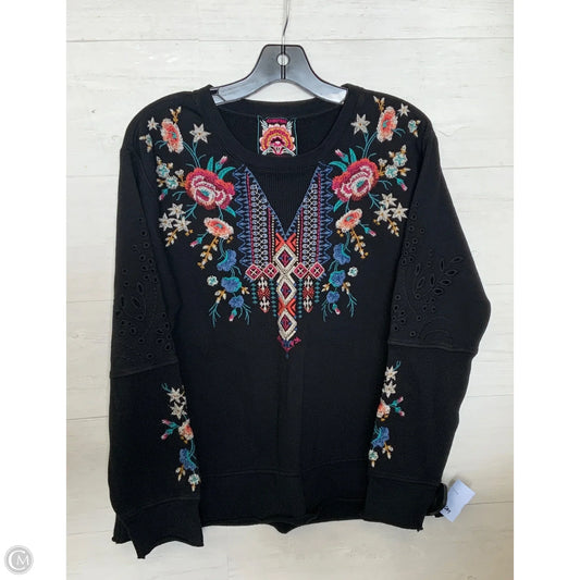 Sweatshirt Crewneck By Johnny Was In Black, Size: M