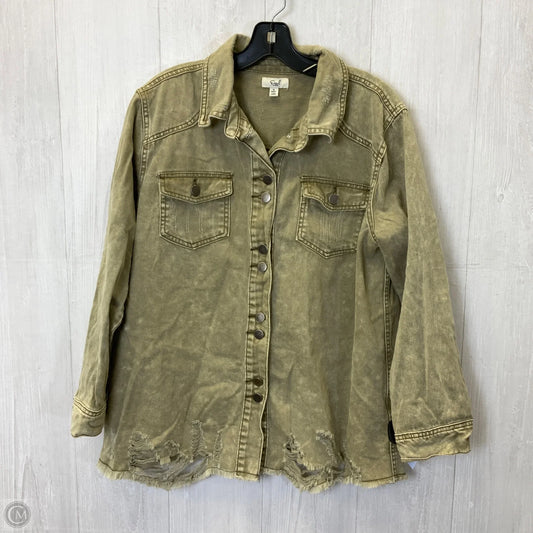 Jacket Shirt By Easel In Green, Size: S