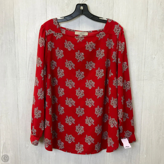 Top Long Sleeve By Loft In Red, Size: 2x