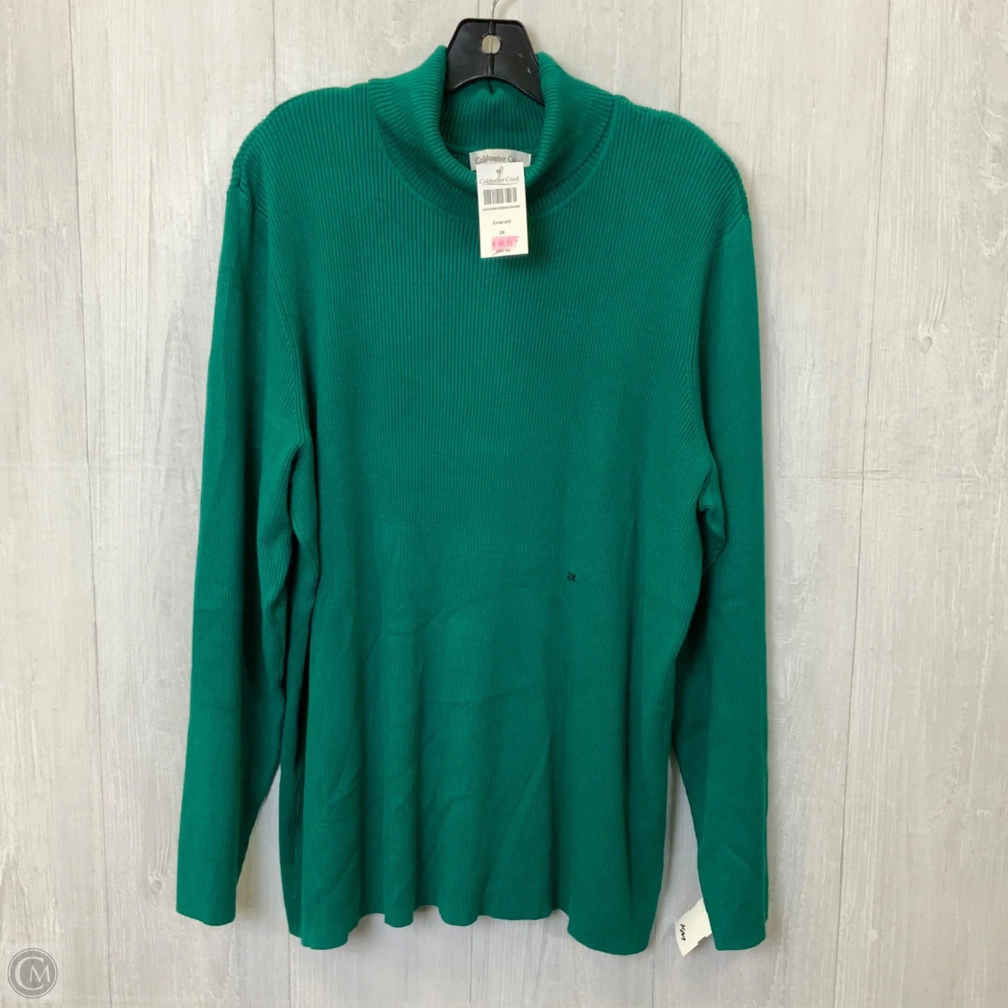 Top Long Sleeve Basic By Coldwater Creek In Teal, Size: 2x