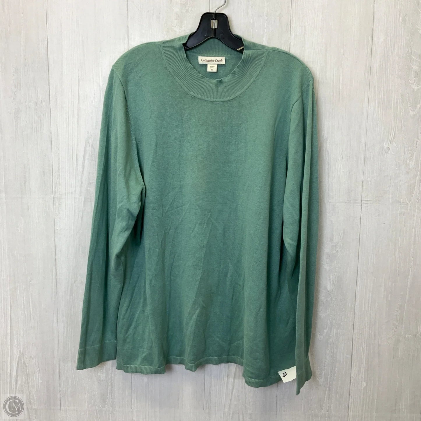 Top Long Sleeve Basic By Coldwater Creek In Aqua, Size: 2x