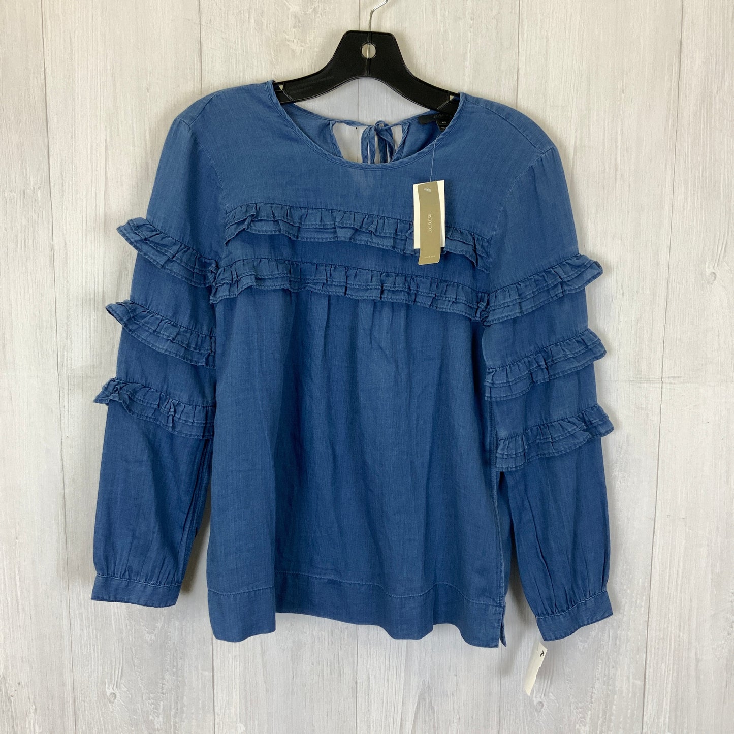 Top Long Sleeve By J. Crew In Blue Denim, Size: Xxs