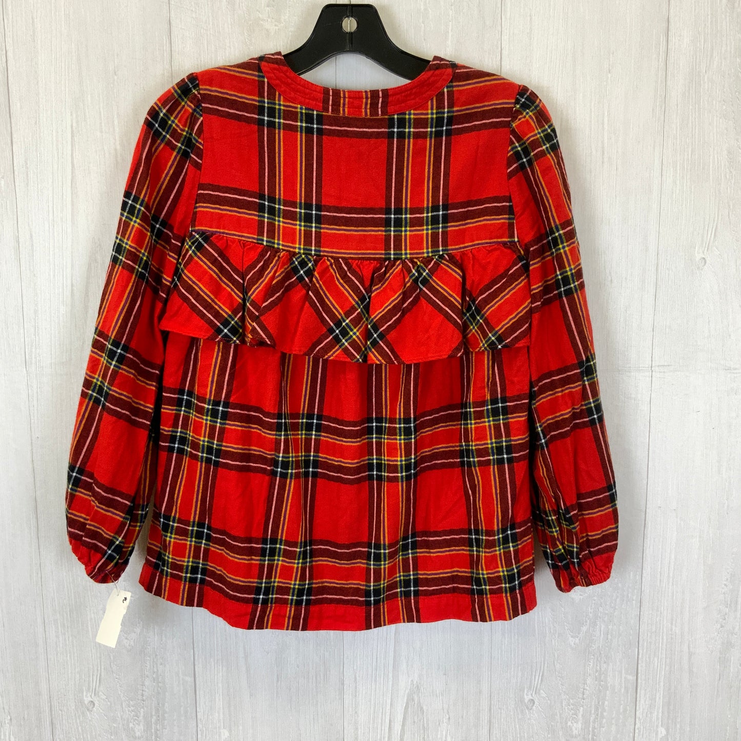 Top Long Sleeve By J. Crew In Plaid Pattern, Size: Xxs