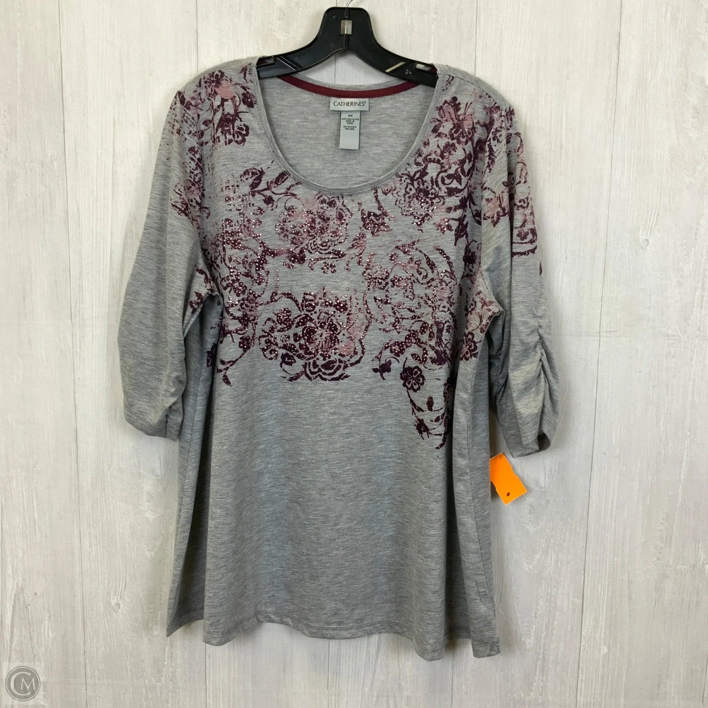 Top 3/4 Sleeve By Catherines In Grey, Size: 0x
