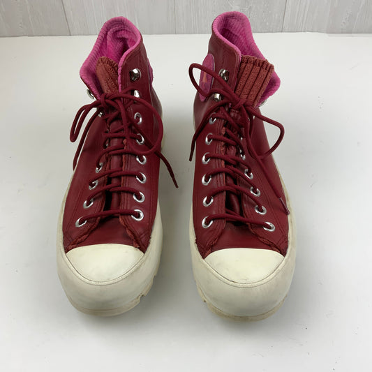 Red Shoes Sneakers Platform Converse, Size 8.5