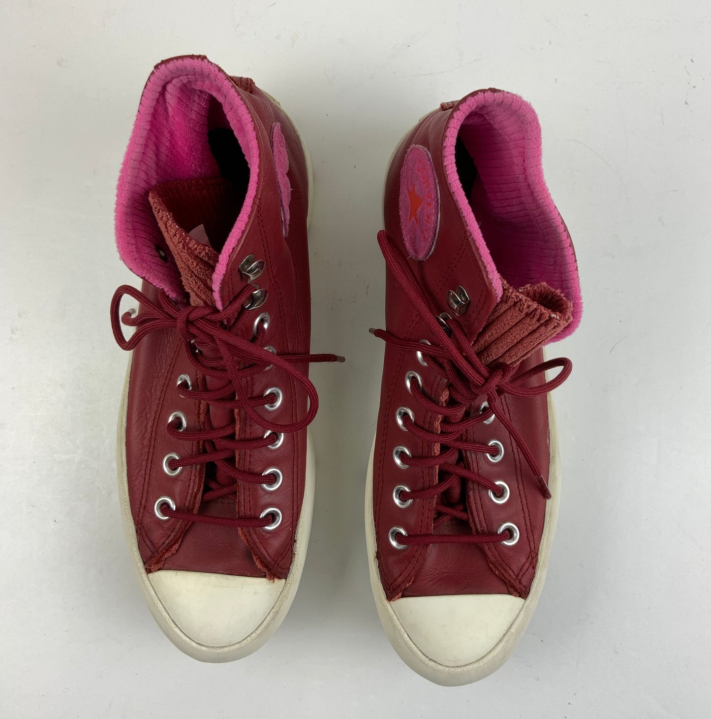 Red Shoes Sneakers Platform Converse, Size 8.5
