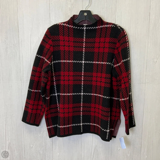 Sweater By Anne Klein In Plaid Pattern, Size: M
