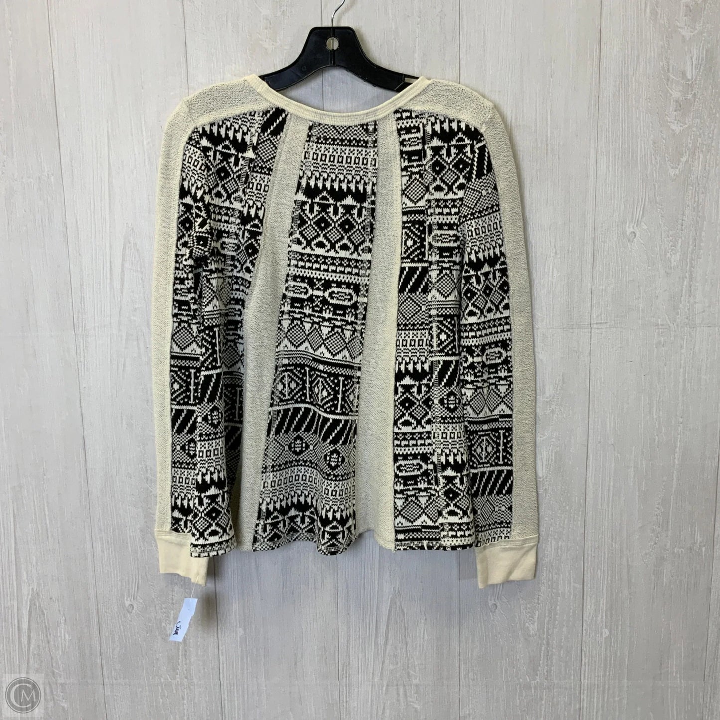 Sweatshirt Crewneck By Anthropologie In Black & Cream, Size: S