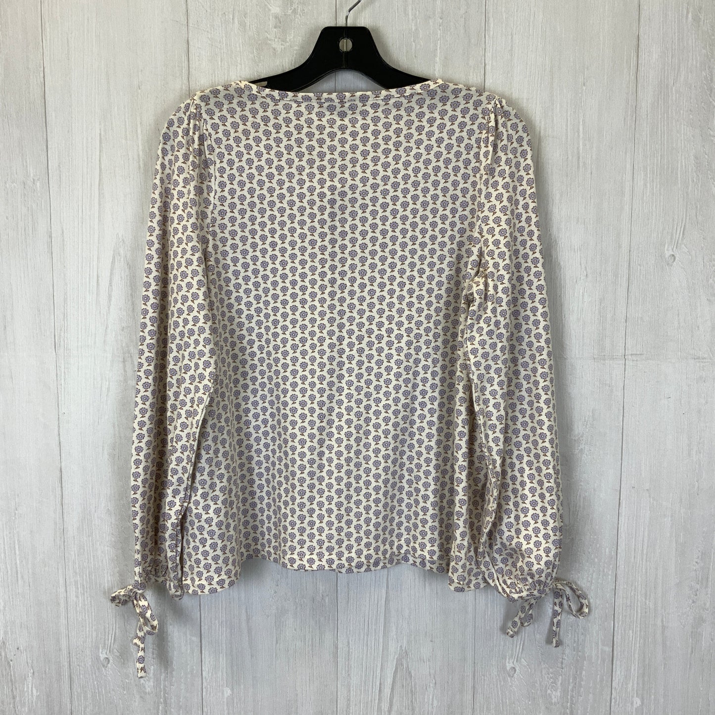 Top Long Sleeve By J. Crew In Cream & Purple, Size: Xs