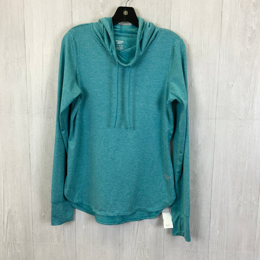 Athletic Top Long Sleeve Hoodie By Reebok In Aqua, Size: M