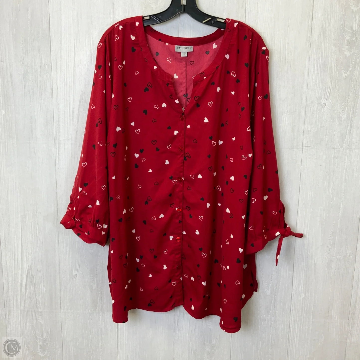 Top Long Sleeve By Catherines In Red, Size: 3x