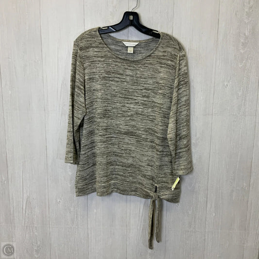 Top Long Sleeve By Christopher And Banks In Grey, Size: L