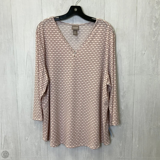 Top Long Sleeve By Chicos In Pink, Size: 2x