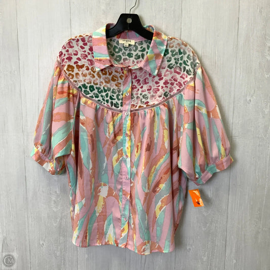 Top 3/4 Sleeve By Umgee In Pink, Size: L