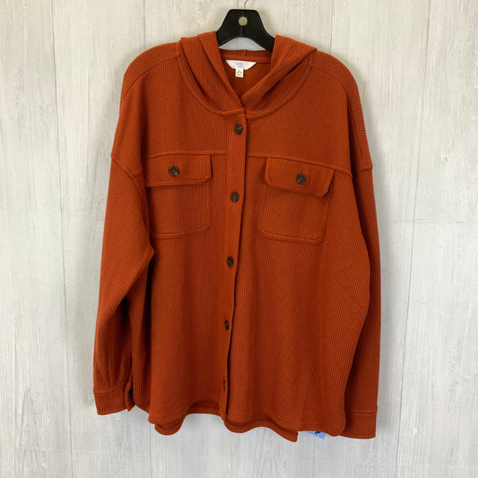 Jacket Fleece By Time And Tru In Orange, Size: Xl