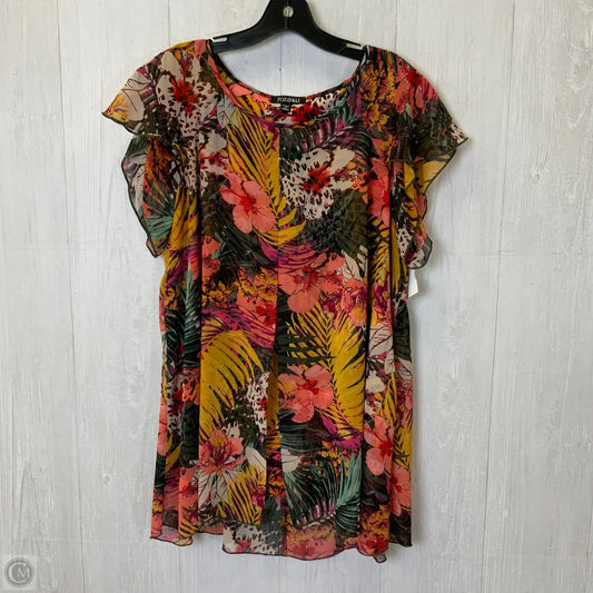 Top Short Sleeve By Roz And Ali In Multi-colored, Size: 1x